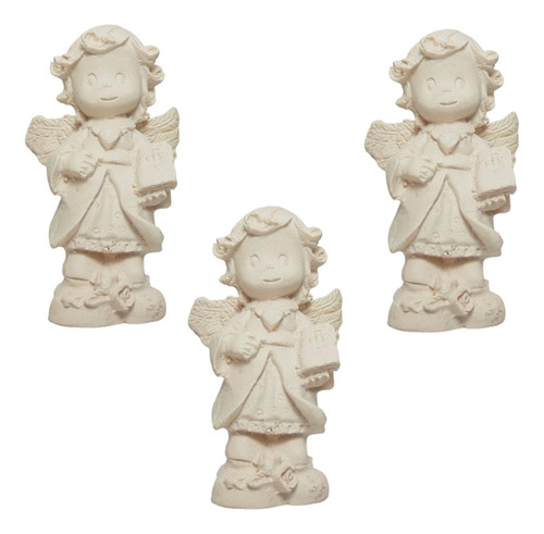 Figura Angel Yeso Y Resina, Regalo, Souvenirs X3 Unidades