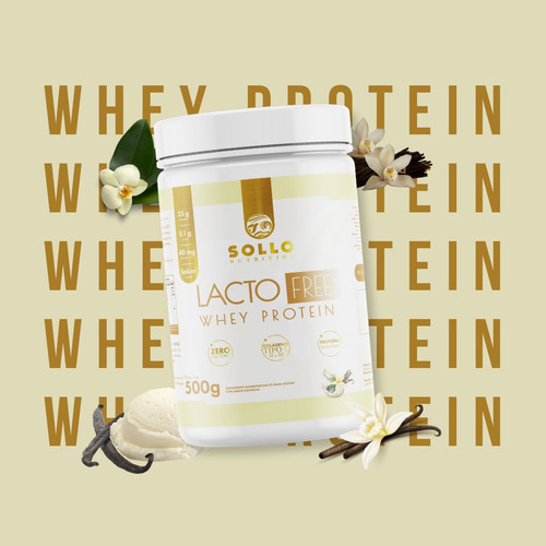 Whey Lactofree 500g - Zero Lactose / Adoçante Natural Sabor Baunilha