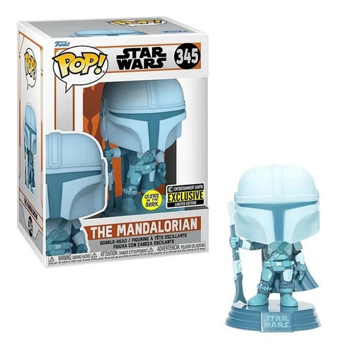 Mandalorian 345 Funko Pop Holograma Exclusivo Ee Glow Dark