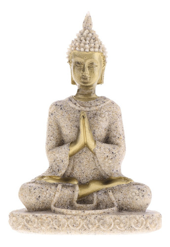 Figura D/arenisca Tallada A Mano Dise?o Buda Meditando N.? 3