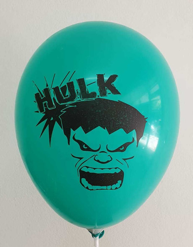 10 Globos Con Impresion De Hulk 12 PuLG. Aptos Helio/aire