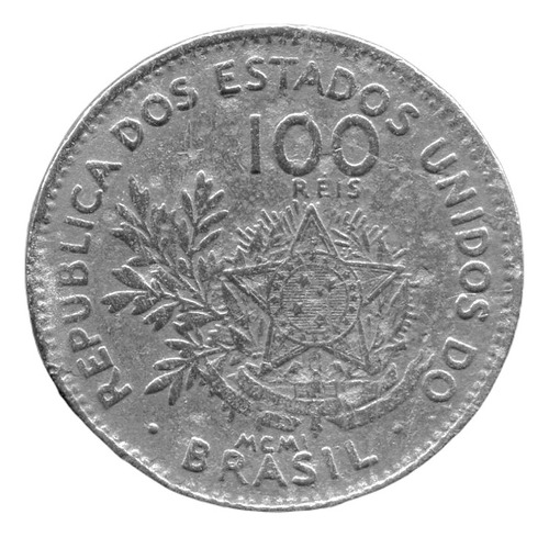Moeda Brasil República 100 Réis 1901 Mcmi Níquel V54 - L.844
