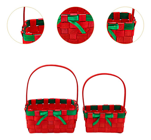 Cesta De Regalo De Navidad, Cesta De Flores Rojo Cantidad 2