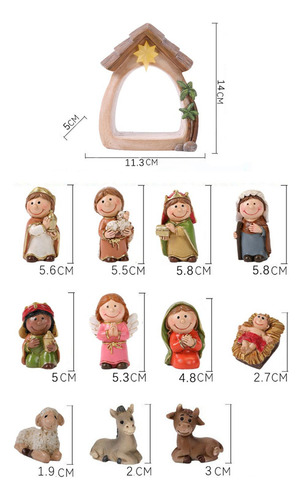 12x Figuras De Belén Grupo De Pesebre Niño Jesús Para