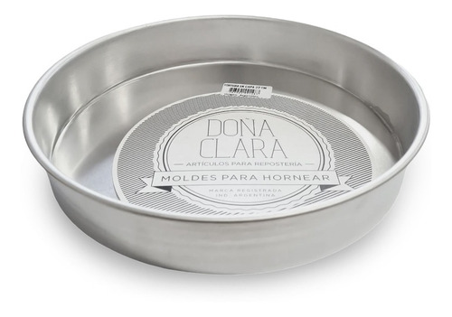 Tortera Molde Torta En Capa Fija Aluminizada Doña Clara 16cm Color Plateado