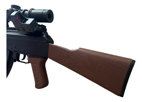 Rifle De Hidrogel Ak-47 Visor Oblicuo + Láser + Telescópica