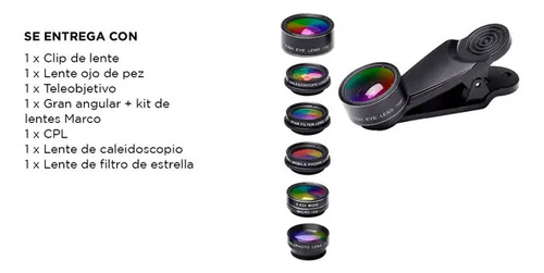 Set Premium Lentes Para Cámara De Celular Efectos Foto Lente Celular Variada - Son Efectos