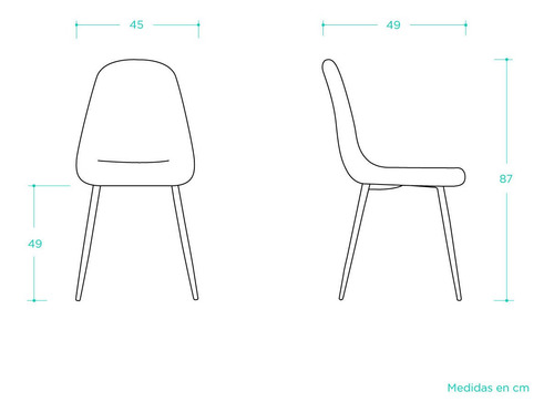Imagen 2 de 10 de Silla Comedor Retro Tapizada Gaia Coelle Nogal - Negro