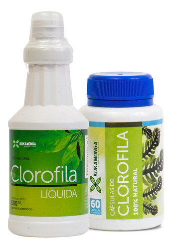 Kit 1 Clorofila Cápsulas + 1 Clorofila Líquida 500 Ml