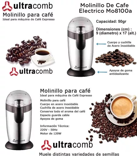 Molinillo De Cafe Eléctrico Ultracomb 8100 Acero Inoxidable