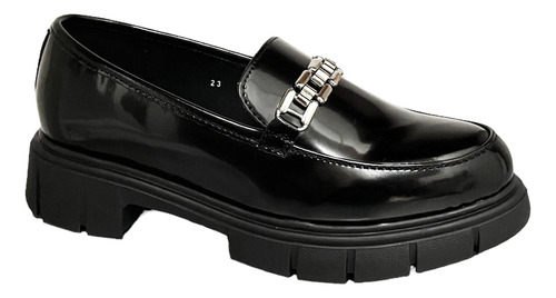 Zapatos Negros De Charol Con Plataforma Mujer 22-26 