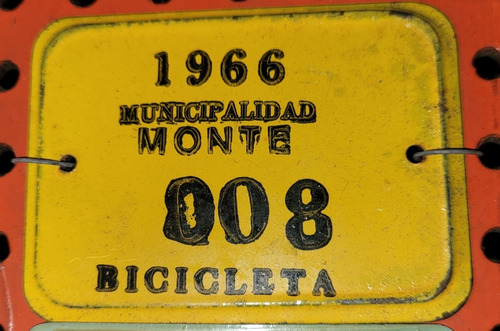 Matricula Argentina De Bici Municipalidad De Montes 1969