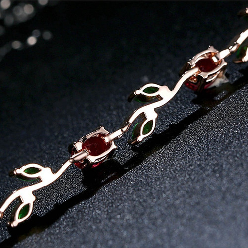 Pulsera Mujer Brazalete Rosas Elegante Circonita