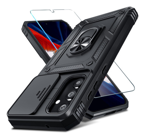Funda Resistente Con Protector De Camara Samsung A55 Negro 