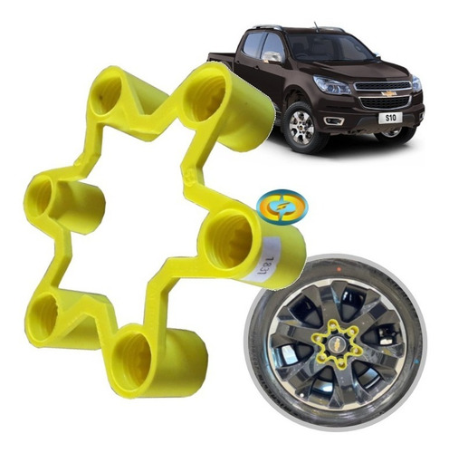 Trava Roda 6x19 Gm S10 Trail Blazer Porca 19mm Jogo 4 Peças
