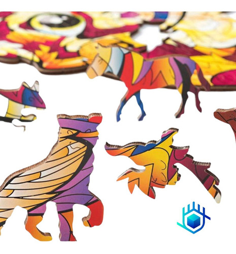 Imagen 10 de 10 de Rompecabezas 3d Madera Mediano A4 Animales Niño Regalo Juego