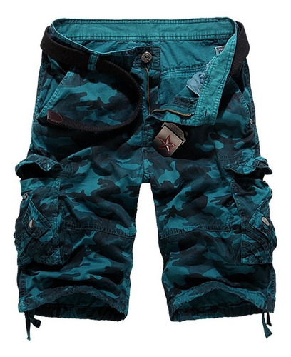 Pantalones Cortos Cargo Sueltos Para Hombre, Camuflado