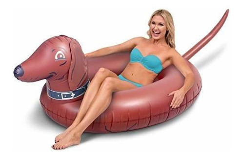 Balsa Inflable Gofloats Wiener Dog Party Tube, Flotante Con