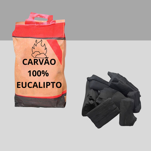 Carvão Vegetal Churrasco Eucalipto 100% Ecologico 10kg