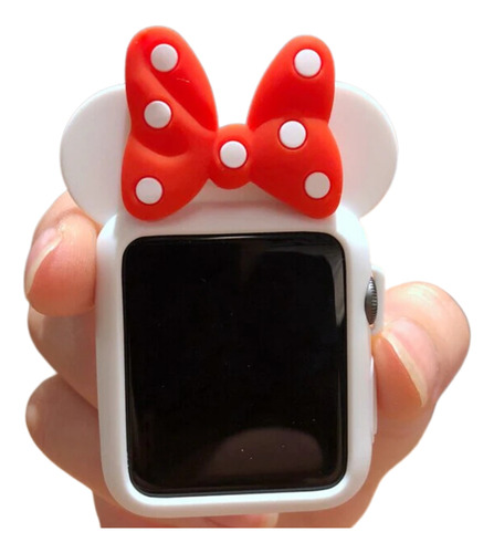 Case Funda Minn Ie M Color Blanco Rojo Para Smartwatch 42mm 