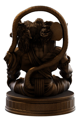 Estátua Hanuman - Pachamukhi Cor Cor Cobre Antigo
