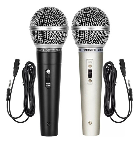 Microfones Profissional Mt-1028 Dinâmico P10 Cor Preto/cinza