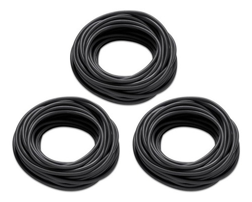Kit 3 Elásticos Látex 201 C/ 1m Preto, Garrote Tripa De Mico