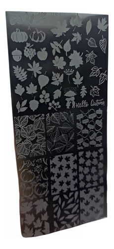 Placa Para Sellos Uñas Hojas Maple