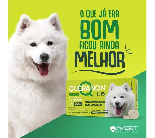 Queranon Lb Avert Pele Pelagem Cães Até 30kg 30 Comprimidos