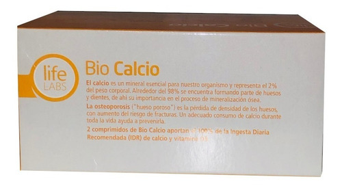 Imagen 3 de 3 de Bio Calcio 500 Life Labs - 40 Comp Calcio Grandiet