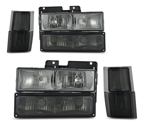 Conjunto De Faros Delanteros Compatible Con Chevy C/k 1500 2