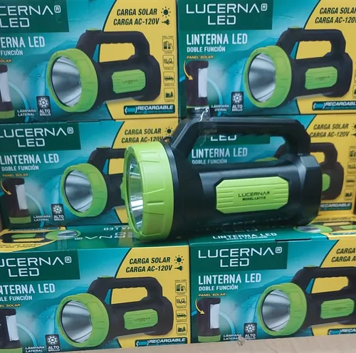 Linterna-Lámpara LED recargable lucerna con panel solar - Voltaje: 110V -  120V - Carga solar - Tono de luz: Fría (6.000K) -…