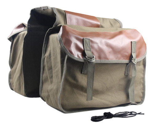 Bolsa De Sillín De Bicicleta De Doble Cara, Verde Marrón