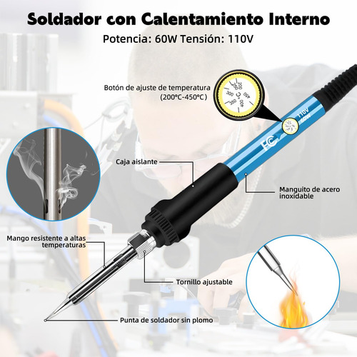 Cautin Para Soldar 30 En 1 Kit De Soldadura Electrónica 60w