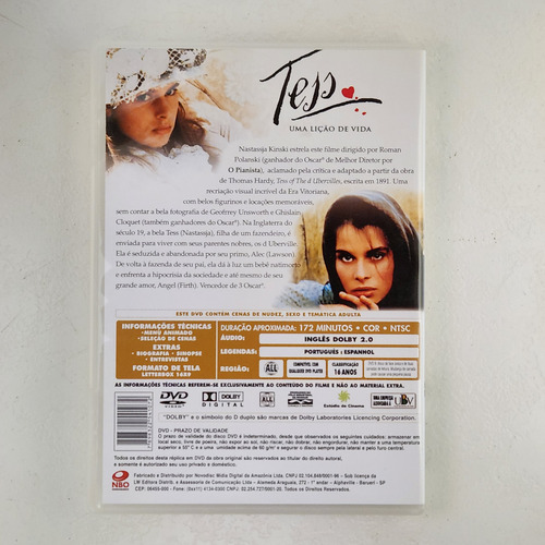 Dvd Filme Tess (uma Lição De Vida) (Usado)