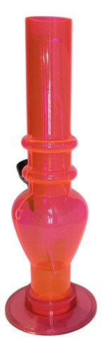 Bong Acrílico Jarrón Rosa Fosforescente Recto 16 Cm