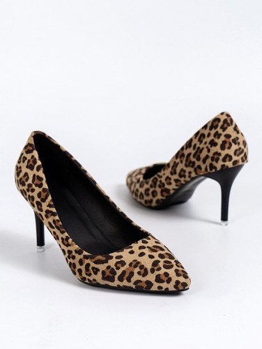 Zapatos De Moda De Tacón Fino Con Estampado De Leopardo Para