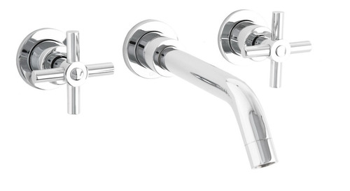 Llave Mezcladora Lavabo Pared C/maneral Cruz Cromo 4731 Dica