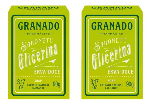 Sabonete Granado 90g Glicerina Erva Doce-kit C/2un