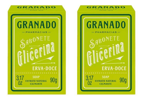 Sabonete Granado 90g Glicerina Erva Doce-kit C/2un