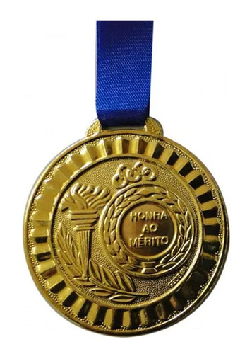 Kit Medalha 50 Unidades 29mm Mini Honra Ao Mérito- Ouro