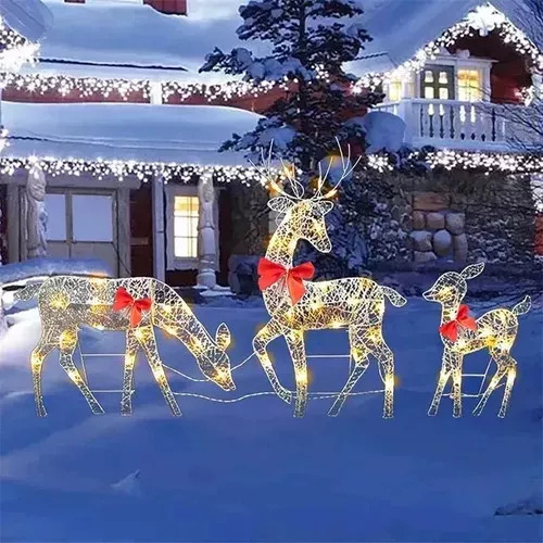 Decoração De Rena De Natal Cb Iluminada Por Veedos