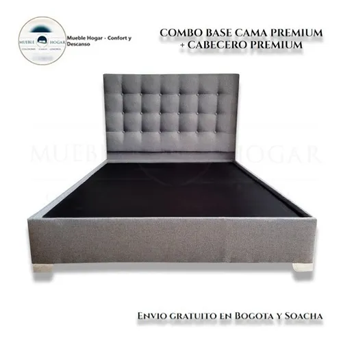 Base Cama Con Espaldar Premium Sencillo 100x190 + Envió