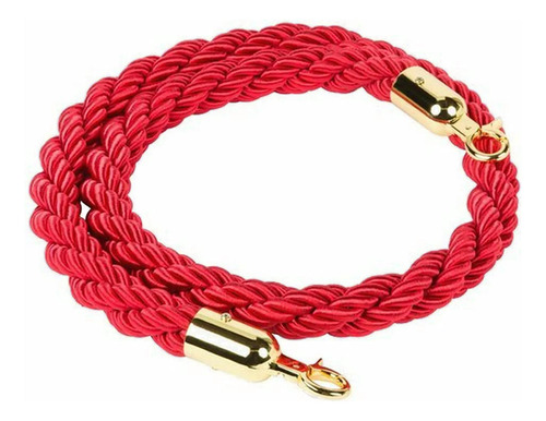 Pedestal Separador De Fila Dourado Com Cordão Vermelho