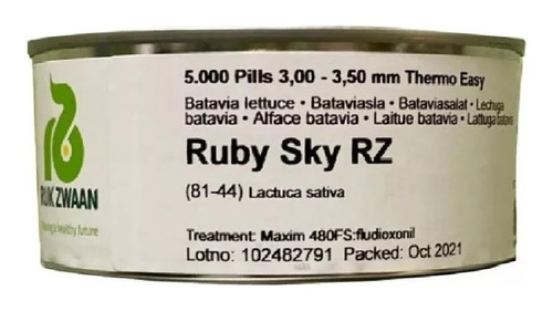 5 Mil Semillas De Lechuga Peletizada Ruby Sky