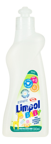 Detergente Limpol Baby líquido sem fragrância em squeeze 300 mL