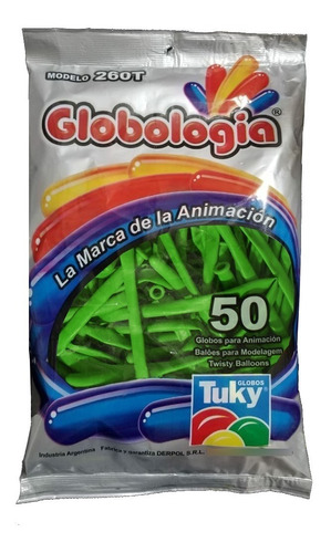 Globos Globologia Verde Figuras Globoflexia 260t 50 Unidades