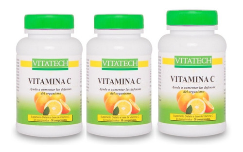 Vitamina C Vitatech 30 Comprimidos Pack X3 - Vip