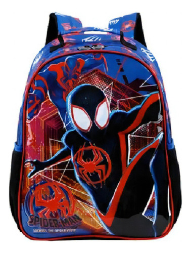 Mochila Azul E Preto Spider Man - Xerius 11682