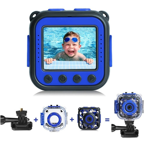 Cámara Para Niños Sumergible 1080 Hd 30fps 5mp Y Accesorios